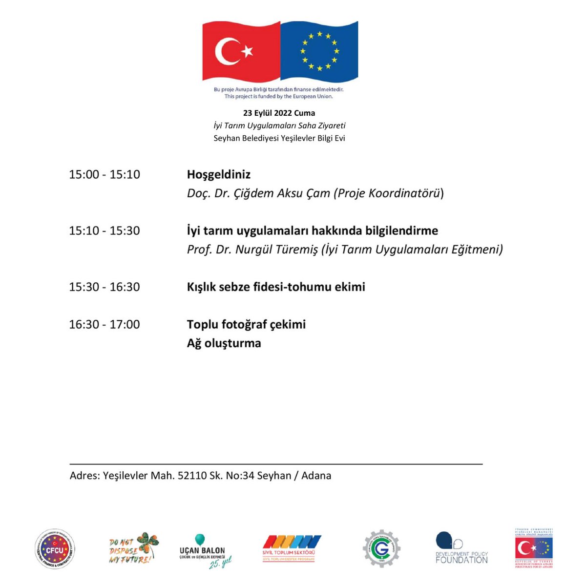 Sivil Toplum Destek Programı için Hibe Programı – III (CSSP – III) kapsamında yürüttüğümüz "Geleceğimi Çöpe Atma! Çocukların Katılımıyla Ekolojik Farkındalığın Arttırılması" başlıklı projemiz kapsamında