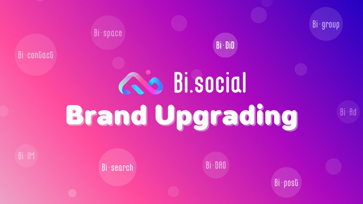 Bit islands brand name officially upgrades to Bi.social

Bi·search, Bi·DiD, Bi·group have been added to the roadmap and will go live gradually!

Join the community and discover how Bi.social builds a Web3 social universe!👇👇👇
discord.gg/bitislands