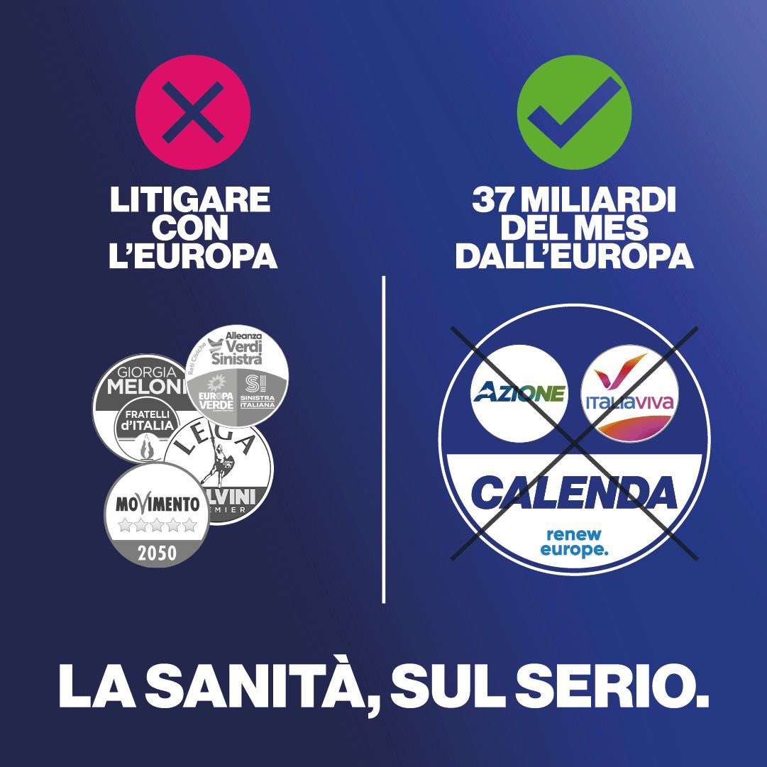 matteorenzi's tweet photo. Ci vogliono mesi per una mammografia, una TAC, un esame. Ma non si parla più di sanità. Durante il Covid tutti i lavoratori della sanità erano eroi. E ora? Siamo l’unica lista che chiede i soldi del MES per la sanità. Per  migliorare la qualità della nostra sanità #TerzoPolo https://t.co/lTvMiqZtUO