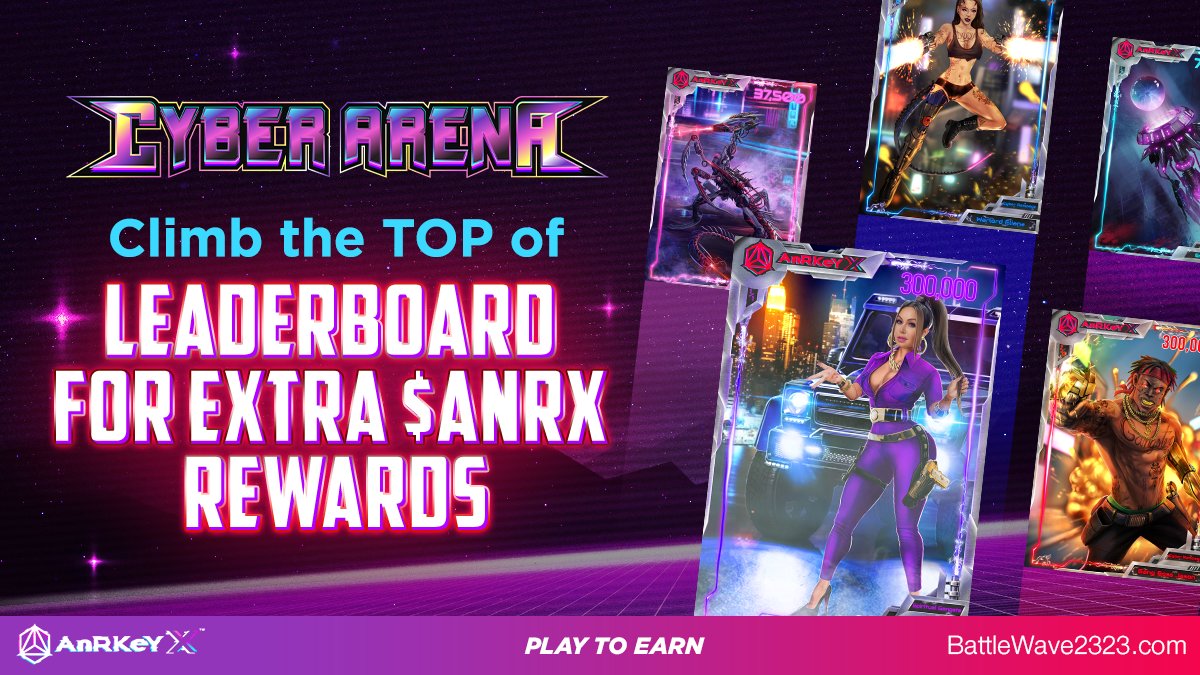 🤯 Closing the week strong with Cyber Arena with more and more $ANRX rewards earned this week!

🧠 Claim your spot at the top as competition is INTENSE!

🤯 Earn monthly, weekly, and even daily!

#DeFi #GameFi