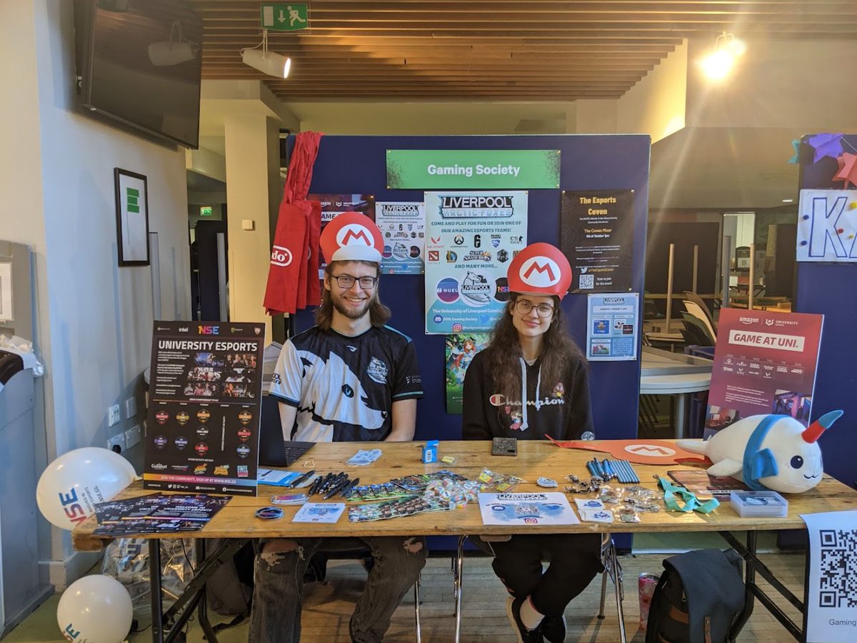 UoLGamingSoc's tweet photo. Don’t forget to come a long and see us at freshers fair @LiverpoolGuild to meet your committee and see what we are all about!! Don’t forget to grab your freebies which @nse_gg and @theNUEL kindly sent us who are the hosts for all our esports tournaments!!! https://t.co/Y3OKZsjUBu
