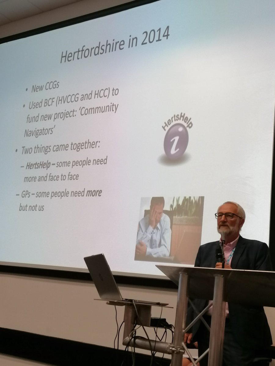 It was 6 years ago that @HertsHelp started their #CommunityNavigator #SocialPrescribing service. And it grown year on year & now demand is outstripping supply. @TimAnfilogoff describes the journey & priorities for the future