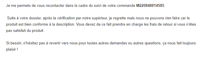 Bean_Trottein's tweet photo. @ManoMano_FR Bonjour. Je suis déjà en contact avec votre service client qui m'a indiqué que le dossier était clos ! INCROYABLE ! J'ai donc selon vos dires commandé volontairement une contrefaçon. Où est le respect du client? #manomano #conrefaçon #arnaque #SAV https://t.co/wkJSXBxMJL