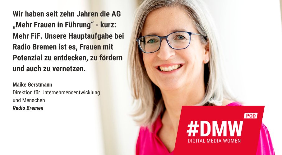 #RadioBremen kann sich nicht über einen Frauenmangel beklagen. Die Quote von 60% Frauen in der Belegschaft spiegelt sich aber nicht auf der Führungsebene wieder. Wie sie auf ihr internes Ziel von 50% kommen wollen, haben sie uns im #DMWPodcast verraten: 🎧digitalmediawomen.de/2022/08/30mit3…