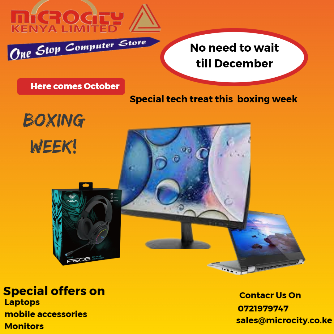 MicrocityLtd's tweet photo. Special tech treat this boxing week
celebrate a new economy with new tech!
catch special deals on laptops, monitors, and mobile accessories only at microcity Kenya ltd 🔥 https://t.co/XrLrOzDtYF