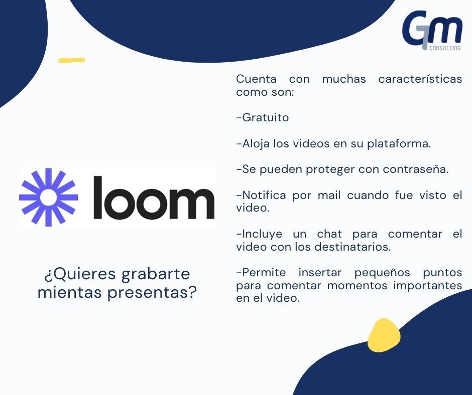 GmconsultingEs's tweet photo. ¿Sabes qué es Loom? 🤔

Es una herramienta que te permite grabar con tu cámara utilizando micrófono al tiempo que graba también tu escritorio o una pestaña de tu navegador. 

#GMConsulting.es #protecciondedatos #protecciondedatospersonales #loom https://t.co/lDJH1gxXju
