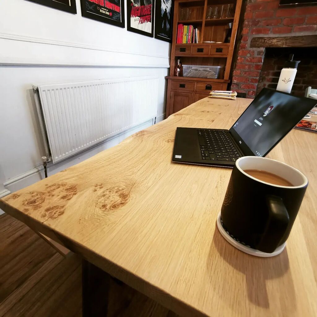 ChocoboSquare's tweet photo. Our new dining table is a great spot for working on a Friday morning!

We used to have a kitchen island with tall stools - a killer on backs (especially at my age with a history of back problems) so it needed replacing.

It was a project I've had in mind… https://t.co/ADG31hy3Lg https://t.co/CKFdoZ0mgO