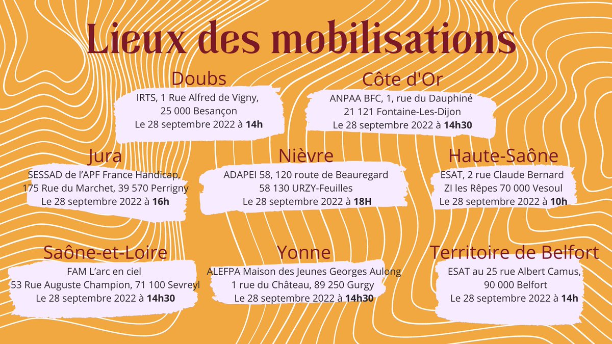 FAS_BFC's tweet photo. Dans le cadre de la mobilisation pour la revalorisation du travail social organisée le 28 sept dans toute la France, la FAS BFC, @Nexem_actu, @Fehap_BFC, @UnapeiBFC, @mfbourguignonne et @URIOPSS_BFC vous donnent rendez-vous pour démontrer l'urgence de nos revendications. https://t.co/NsdJ6U0vZh