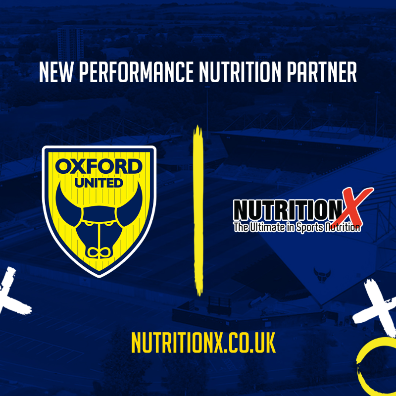 OUFCOfficial's tweet photo. 🤝 #OUFC x @Nutrition_X

The U's are delighted to announce a new partnership with NutritionX who become the club’s new performance nutrition partner. 💪

🟡🔵 #OUFC | #COYY
