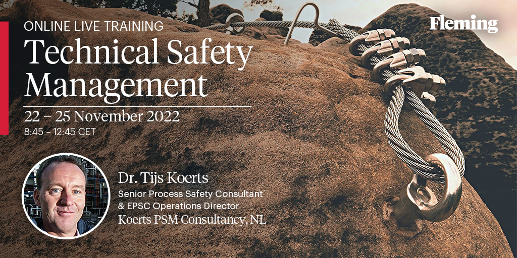 Join our #Technical #Safety #Management online live training and get the chance to meet our course leader Dr.Tijs Koerts. Dr. Koerts is an expert in process safety with vast experience.

Learn more about trainer and book your seat here: bit.ly/3Smg2CM

#Fleming