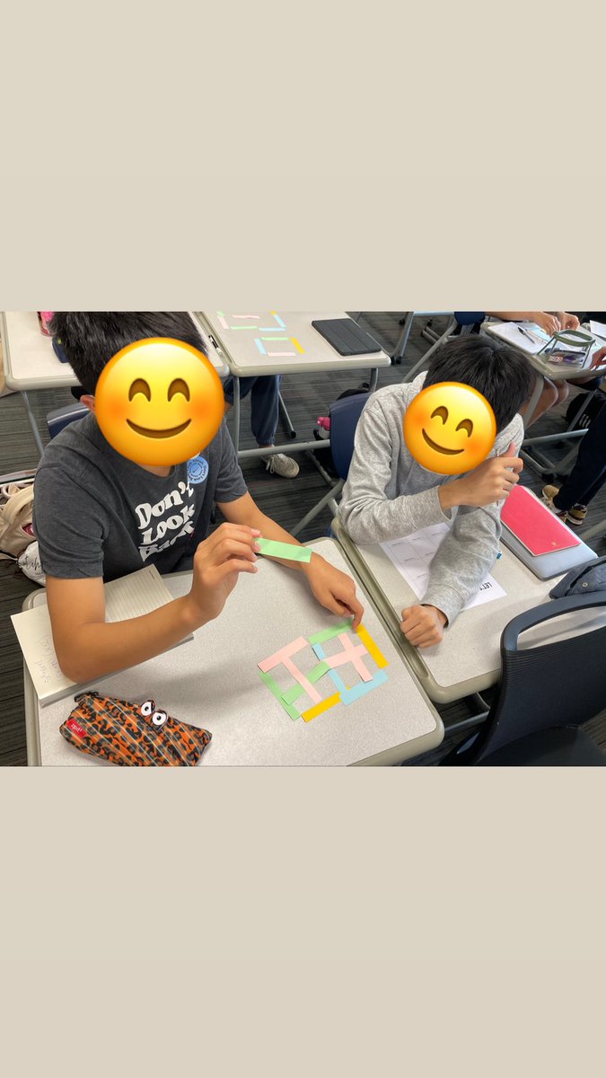 New unit, new seats. We started with the “Let’s Make Squares” activity from @mathequalslove , and WOW it was awesome to see the kids collaborate and engage with each other (and math 🤓) #hkis #engagehkis #iteachmath mathequalslove.net/lets-make-squa…