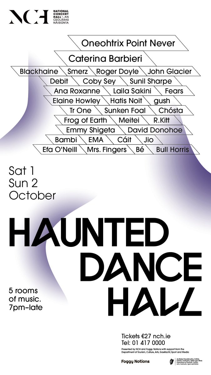 Foggy Notions (@foggynotions) on Twitter photo New Haunted Dancehall additions including John Glacier (live), Bull Horris, Efa O’Neill, Bé & Mrs Fingers. Tickets bit.ly/3CdhMcF <a href="/NCH_Music/">National Concert Hall</a> New Haunted Dancehall additions including John Glacier (live), Bull Horris, Efa O’Neill, Bé & Mrs Fingers. Tickets bit.ly/3CdhMcF <a href="/NCH_Music/">National Concert Hall</a>