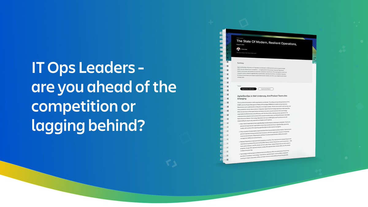 There are 13 critical shifts taking place around #Agile #DevOps for modern, resilient IT operations. Get the scoop on all of them in this report.  #Atlassian #ITSM #JiraServiceManagement oal.lu/UzoTH