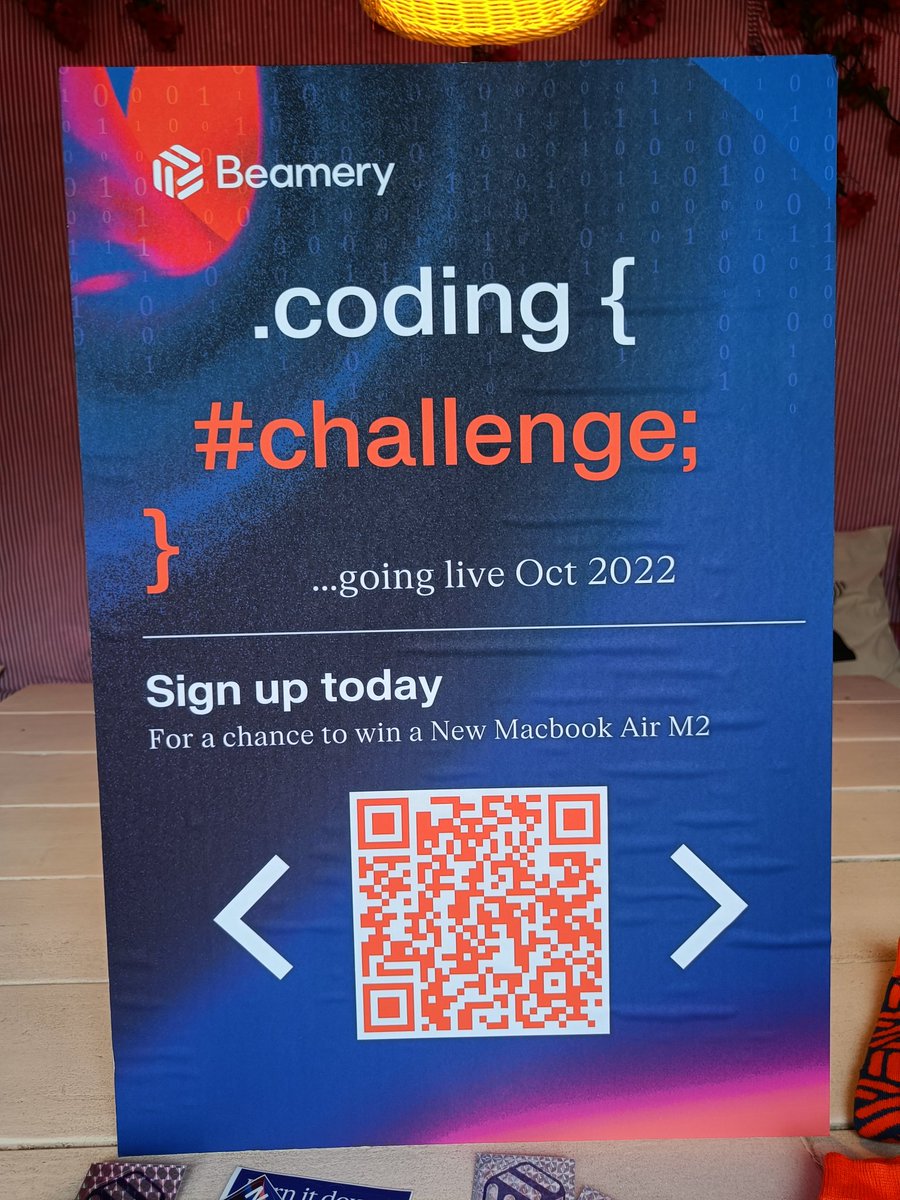 BeameryHQ_Eng's tweet photo. The @BeameryHQ_Eng team are at @halfstackconf today. Use the QR code to sign up to our coding challenge which goes live in October for the chance to win a new MacBook 

#BeamTeam #JavaScript https://t.co/EegxfMQn3W