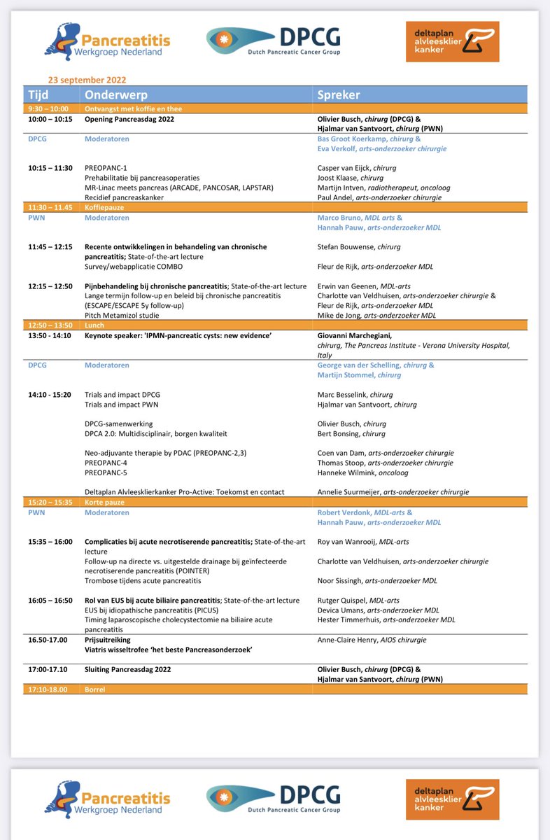 MarcBesselink's tweet photo. Dutch 🇳🇱 Pancreasday combining @pancreatitis_nl and @DPCG_official #pancreatitis and #PancreaticCancer with keynote speaker @Gio_Marchegiani 🇮🇹. Celebrating nationwide multidisc. research &amp; RCTs: #PREOPANC 1-2-3-4-5, PORSCH, ARCADE, PANCOSAR, PANDORINA etc https://t.co/nIdRzYxEx6 https://t.co/AnLuYVzIay