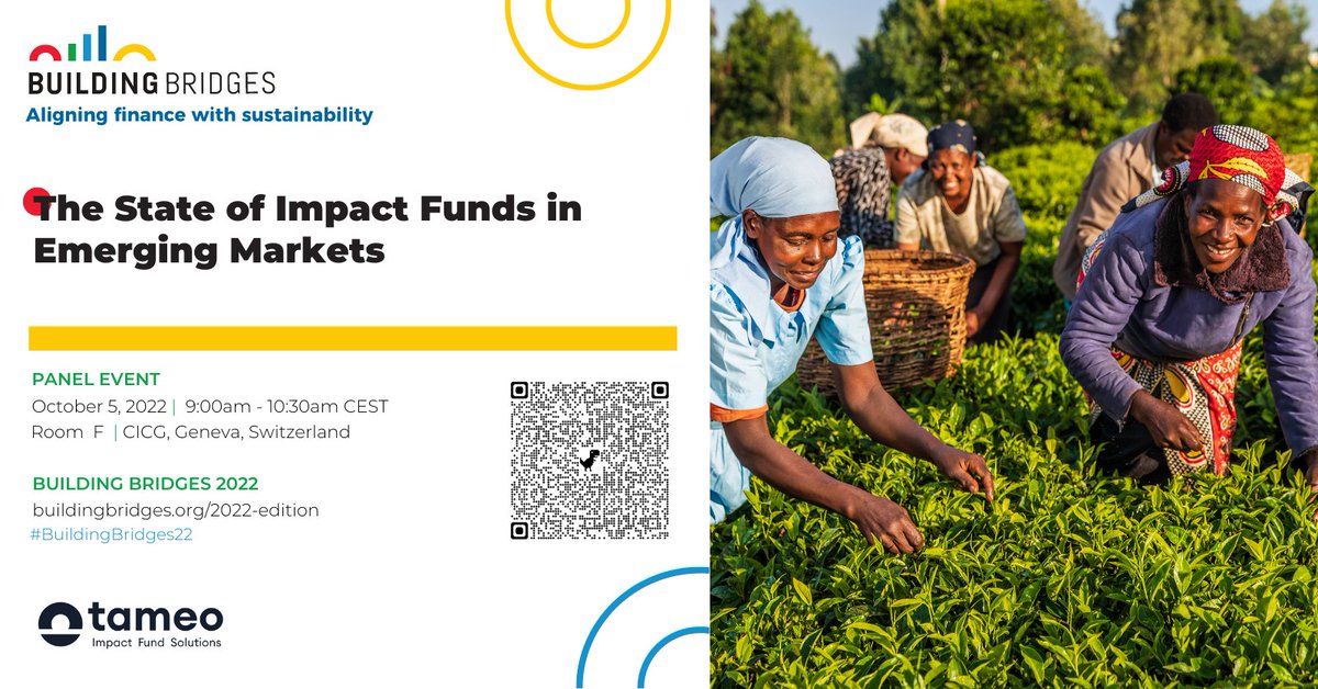 Come join us for our #BuildingBridges22 event on The State of #Impact Funds in #EmergingMarkets.

We’ll share findings from our Private Assets Impact Fund Report 2022, and then hear from an expert panel.

#sustainablefinance #SustainableInvesting #impinv #ImpactInvesting