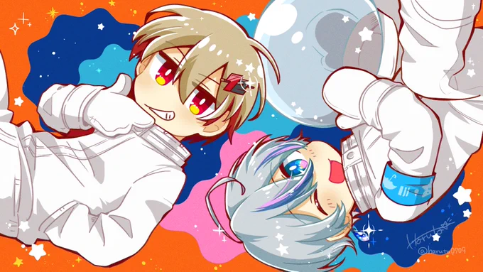 サムネイルイラスト描かせていただきました!私もとっても大好きな曲なので筆がノリまくりましたかわいいね～～～!!【クソガキ兄弟で】にっこり^^調査隊のテーマ / じーざす【暇72×雨乃こさめ】【新人歌い手グループ】【シクフォニ】  