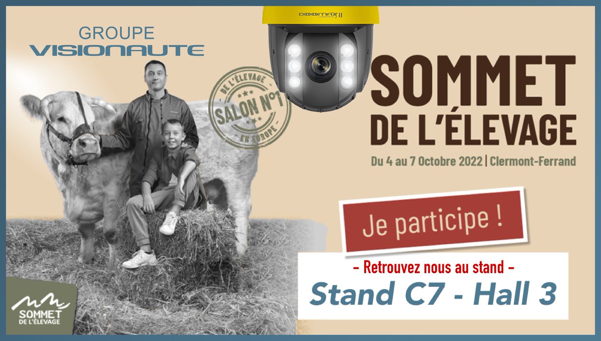 TeamVisionaute's tweet photo. 🐄 👨‍🌾 Nous sommes ravis d'exposer au #SommetElevage cette année ! C'est l'occasion rêvée de venir rencontrer notre équipe et d'en savoir plus sur ce que nous faisons et ce que nous pouvons vous offrir. 📅 Assurez-vous d'ajouter l'événement à votre calendrier! https://t.co/b9kFZrnYoK