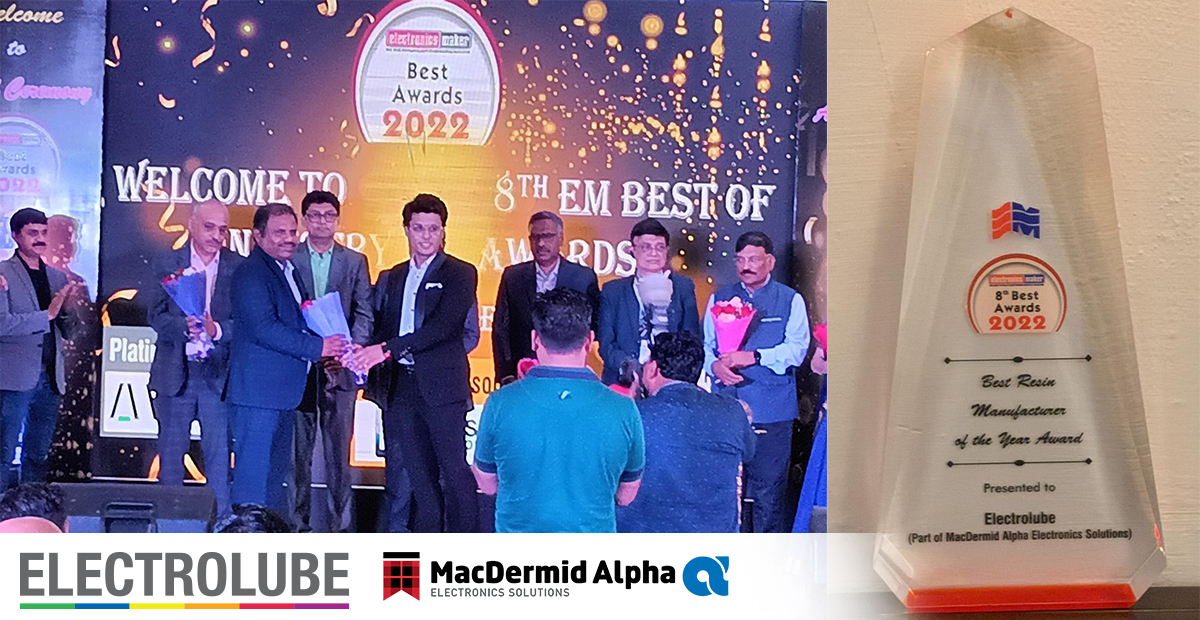 electrolube's tweet image. We are delighted to have been awarded &apos;𝐁𝐞𝐬𝐭 𝐑𝐞𝐬𝐢𝐧 𝐌𝐚𝐧𝐮𝐟𝐚𝐜𝐭𝐮𝐫𝐞𝐫&apos; of the year @Electmaker Best of Industry Awards. 

lnkd.in/evq54Cvw
#encapsulationresins #BestResinAward #sustainability #electrolube  #electronics