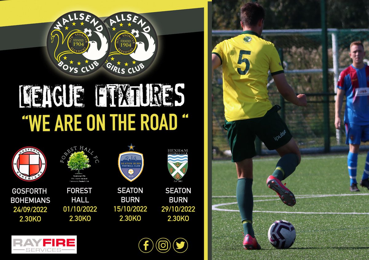 In the league we are on the road ⚽️
#4inarow 
⁦<a href="/nfalliance1890/">Northern Football Alliance</a>⁩ ⁦<a href="/WallsendBoysFC/">Wallsend Boys Club</a>⁩ ⁦<a href="/RayfireServices/">RayFire Services Ltd</a>⁩