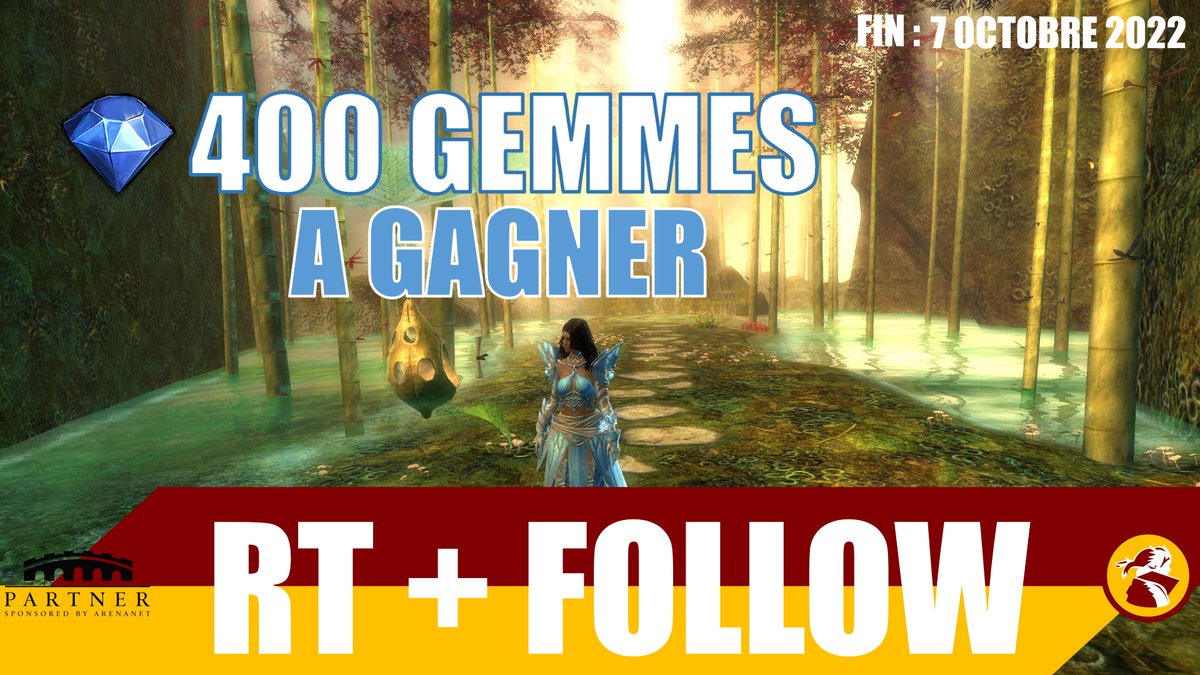😔 L'automne est à nos portes...
🥺 Les feuilles tombent
Pour remonter ton moral,  voici un #giveaway 😀
 ➡️400 Gemmes à gagner pour #GuildWars2 

POUR PARTICIPER (compte Arenanet Uniquement)
💎FOLLOW <a href="/RiSuGaming/">RisingSun</a>
 💎💎RETWEET 
Fin du concours le 7 Octobre 2022 23:59 CEST

 #GW2