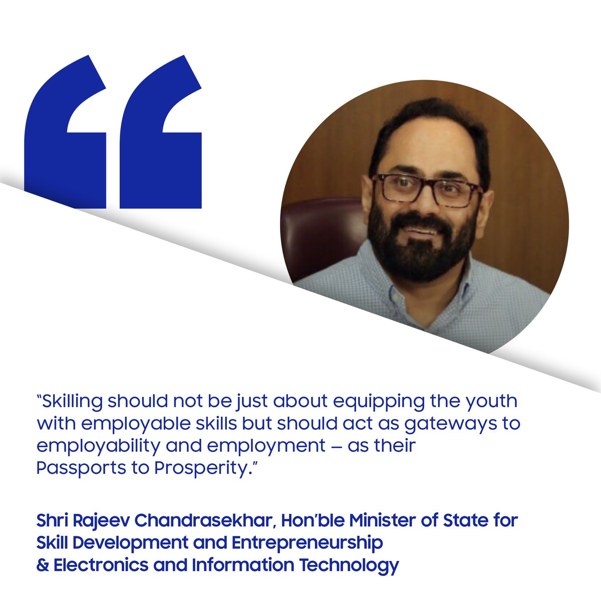 Our #PoweringDigitalIndia journey just got more innovative. 🫶

Some amazing insights shared by Hon'ble MoS <a href="/Rajeev_GoI/">Rajeev Chandrasekhar (Parody)</a>, <a href="/MSDESkillIndia/">Skill India</a>, @Goi_MeitY, at the launch of #SamsungInnovationCampus - our flagship global CSR program.

bit.ly/3S2MYRi #Samsung