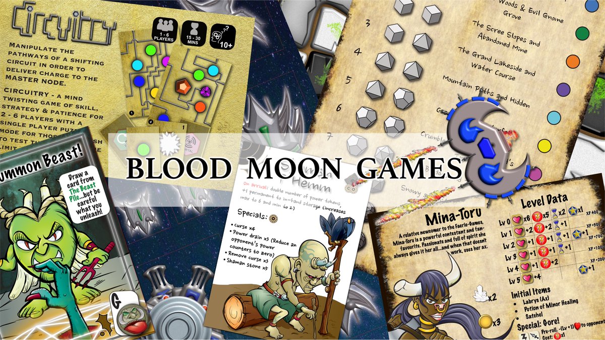 Moonfacedbaboon's tweet image. After many years Blood Moon Games Ltd now eventually has a Facebook page! facebook.com/bloodmoongames…
Love for you to follow and keep up to date with all developments #floatdownstream #shamanstones #oganika #golemancy #awalkintherain #circuitry #boardgames