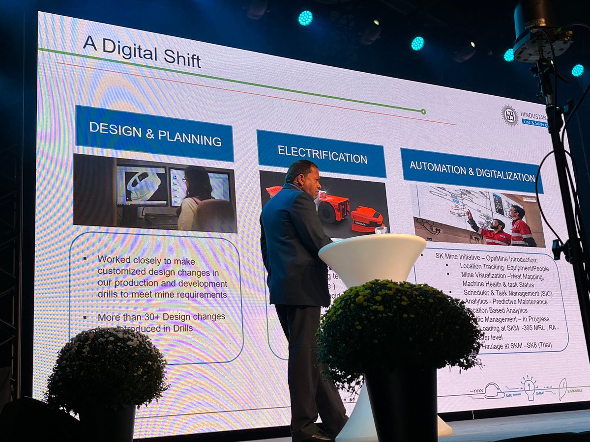 im_mining's tweet photo. .@Hindustan_Zinc has >200 @Sandvik_Mining underground units; in #Tampere, Praveen Sharma, HZL Senior VP &amp; Head COE Mining said it is #makingtheshift having begun #AutoMine multi-machine ops 2021 &amp; phasing in BEVs 2022-2025; to optimise the existing fleet it has a #rebuild program https://t.co/yX8MsJqlrp