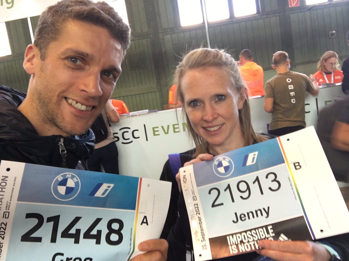 actorfundraiser's tweet photo. We’ve got our race numbers from the @berlinmarathon Expo and we’re all set 😄
Running for #charity @StAnnsHospice | 2 days to go! https://t.co/GDkjUy4JnU https://t.co/zls1l52faS