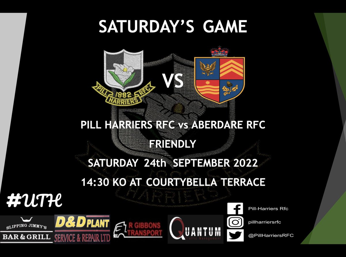 PillHarriersRFC's tweet photo. Fixture Update! The 1st XV will be taking on @Aberdare_RFC at home! Thankyou guys for stepping in at short notice🖤 #UTH https://t.co/l1Dm8NeyIU