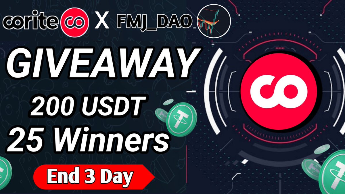 P2ELabs's tweet photo. 📣 Massive #Giveaway 🔥

200$ USDT  25 Winners 🏆

To Enter:

1️⃣Follow @FMJ_DAO  and @Coritecom
2️⃣RT &amp; Tag 5 Friends

🔥 Fill #Gleam : https://t.co/0POn7MHD9o

⏰ End 26 Sep

 #Airdrop #NFTs #NFTGiveaway #GiveawayAlert #USDT #Giveaway #Airdrop https://t.co/dsNLL0bdCM