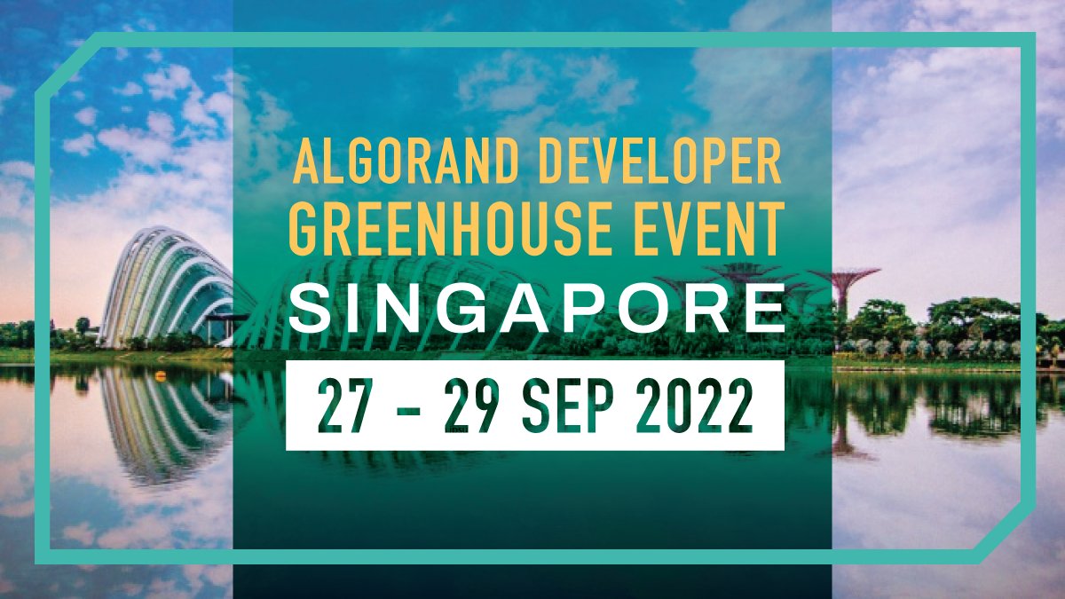 algo_foundry's tweet photo. As part of Asia Crypto Week, the #Algorand Developer Greenhouse event will take place in Singapore in September at @GardensbytheBay !
From September 27th to 29th, expand your knowledge at the Greenhouse #TechTalk and #HackShack.
https://t.co/03b2fqwwAK
#cryptoweek #web3 https://t.co/a0cVLh9Dzu