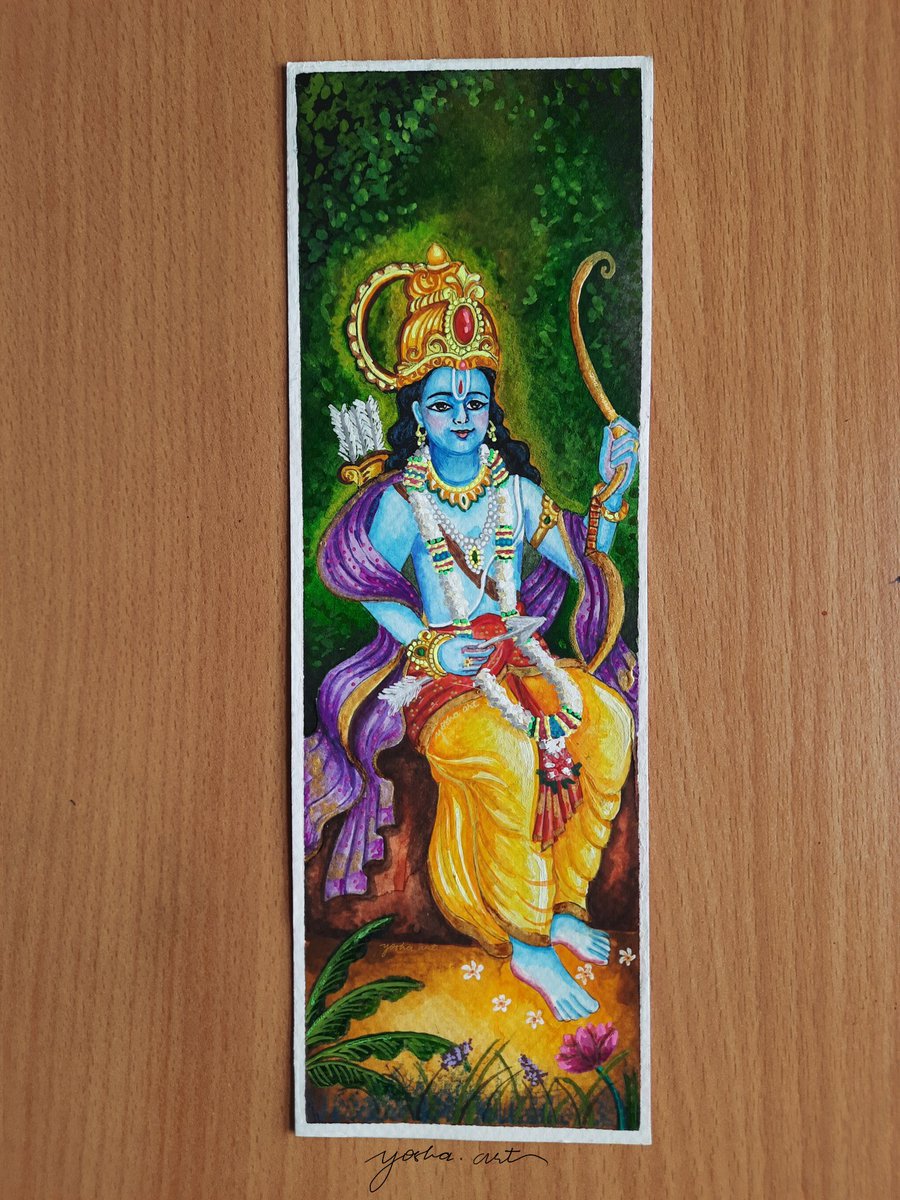 I made this bookmark of Maryadapurushottam Raja Sri Ram Chandra Bhagwan. This is my most detailed bookmark till now, the size is only 3*9 inches. This might be my favourite Ram Ji, I’ve made so far. 🙏🚩🌸
