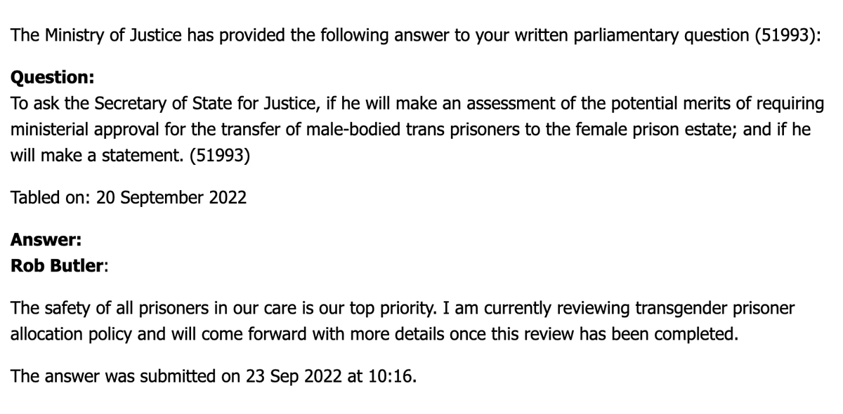 Keep Prisons Single Sex On Twitter Thank You To KennyMacAskill For Asking This Important PQ