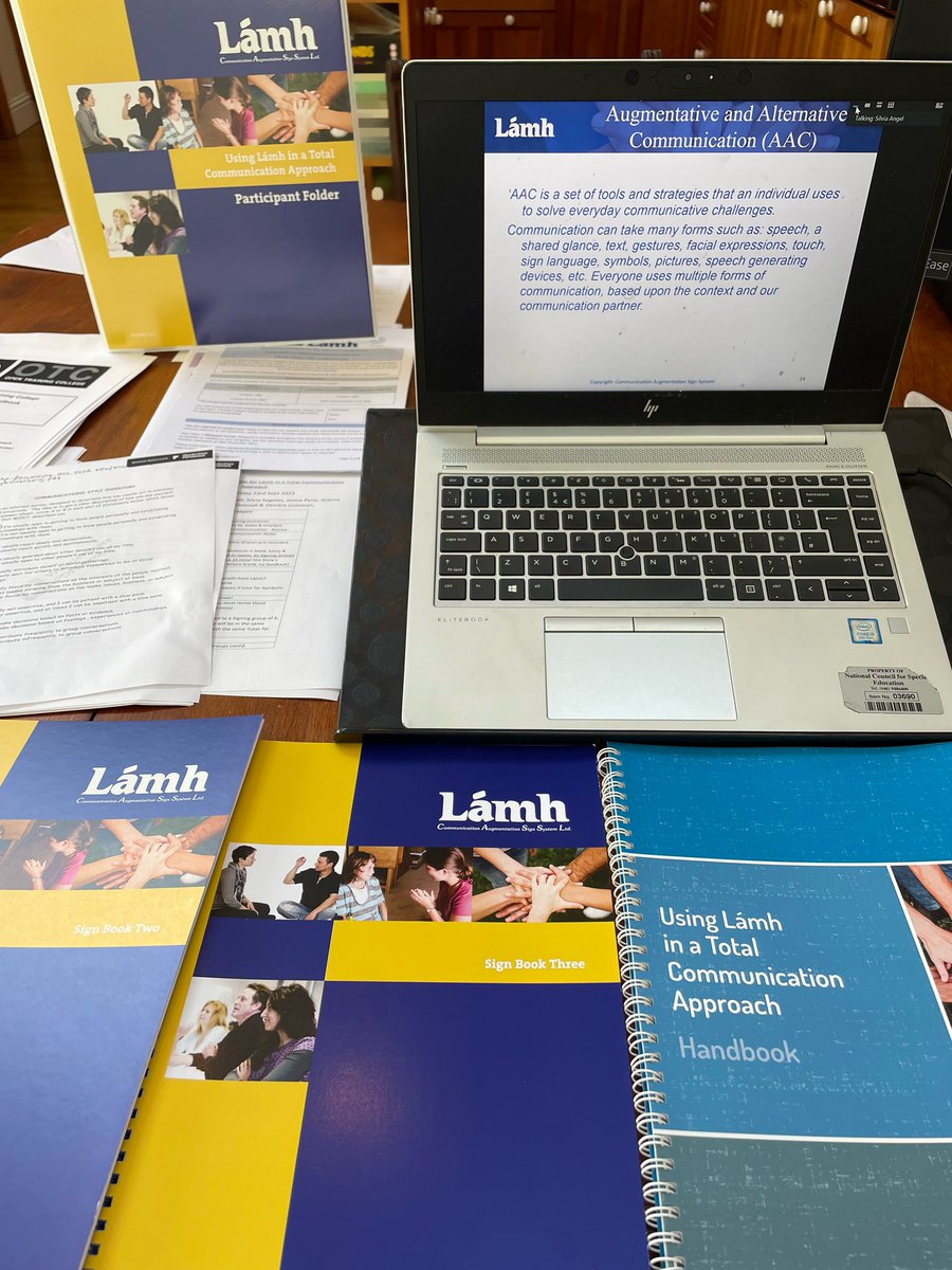 mariechalpin's tweet photo. Delighted to be attending the accredited QQI Level 5 training “Using Lámh in a Total Communication Approaches”. Today is day 1 of 4! #Lámh #LámhSigns #AAC #Communication #MySLTday #TotalCommunicationApproach #CommunicationBillOfRights @Lamhsign https://t.co/xsx8cWyo9E