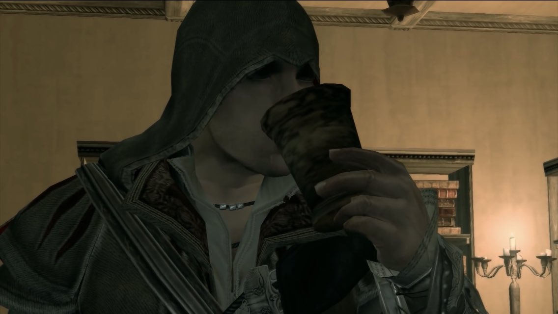 F_T0MC4T's tweet photo. @TheCodexNetwork “Here, have a taste.” 
*sips* 
“A little bitter if you ask me. It just seems lacking somehow… I don’t know. Have you ever considered added sugar, maybe? Or latté?”

The moment he created Lattés. https://t.co/sUFbufQXMn