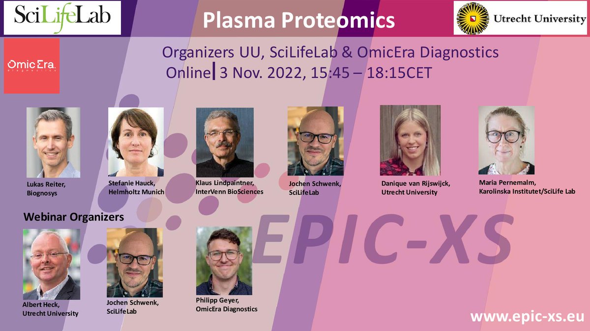 epic_xs's tweet photo. Free webinar! Join us online in Zoom, Thurs. Nov 3rd for our webinar on Plasma Proteomics. Organized by Albert Heck @hecklab, Jochen Schwank @jochwenk &amp; @Philipp_E_Geyer @Omic_Era Registration &amp; program details https://t.co/jyGPdcnQ7g Direct registration https://t.co/3aCoXP2szV https://t.co/R0QLV27cTv