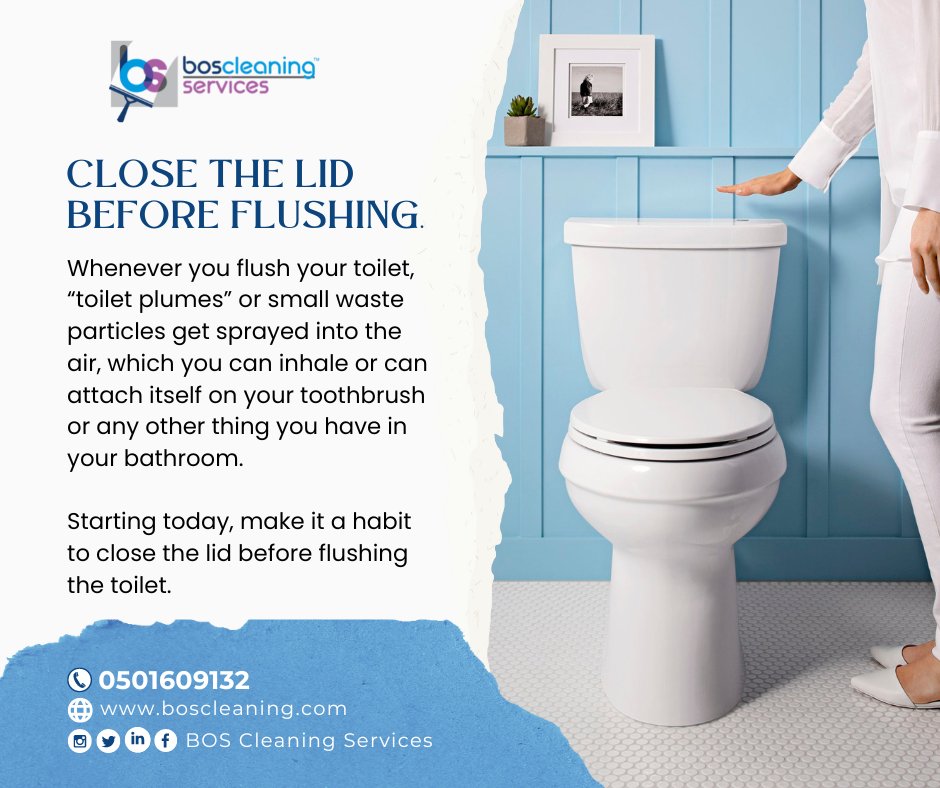 BOSCleaninggh's tweet photo. Make it a habit to close the lid before flushing the toilet 

#boscleaning #hygiene #cleanspace #sanitation #cleaningtips #cleaningfacts https://t.co/NElUb1LXBj