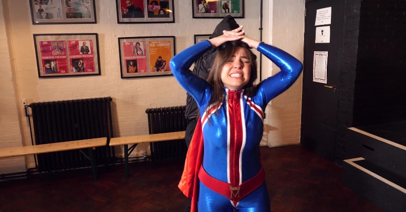 AssertFilms's tweet photo. Out already for Members: 'Dire Donation' sees Majesty's good intentions go badly wrong as her charity drive is gate-crashed on Heroine Network by Nemesis. He donates a large amount to her cause so her can squash her in public. Oh dear. https://t.co/VLPloBJ8MD #superheroine