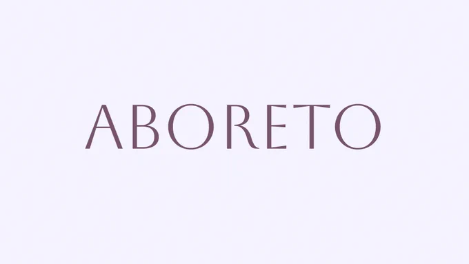 "Aboreto" as a single all-caps word centred on a light background, showing elegance in a minimalistic manner.