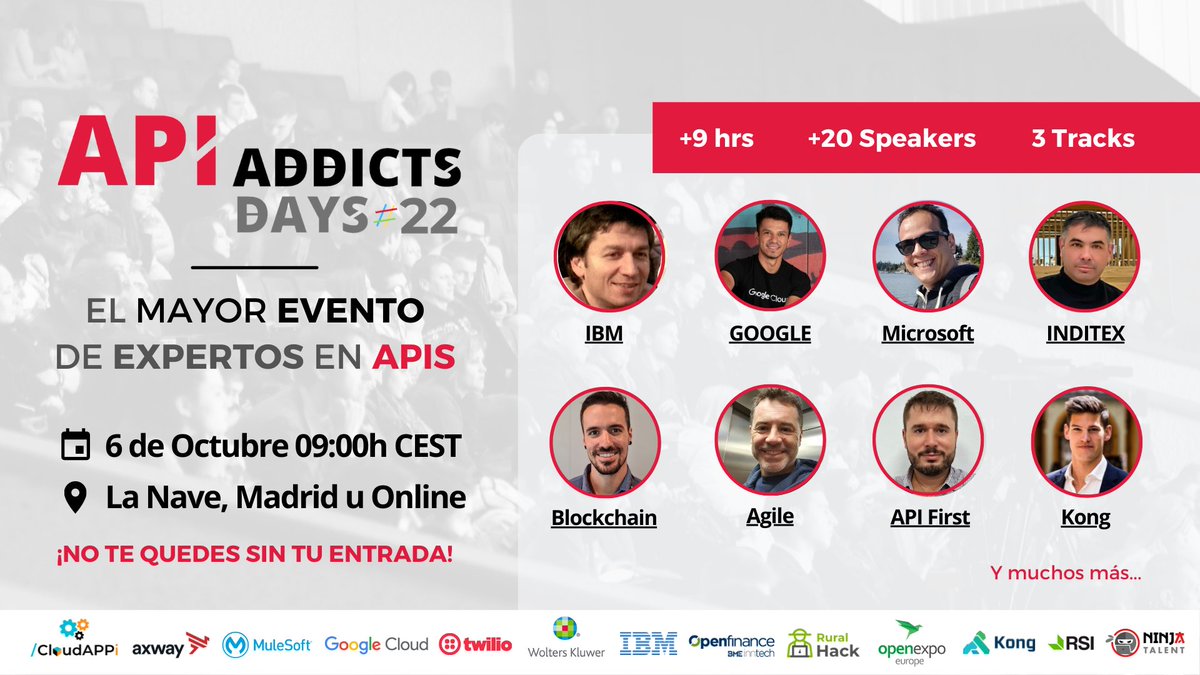 APIAddicts's tweet image. Disfruta de charlas especializadas de arquitectura, api management, seguridad, testing, y mucho, mucho más! 😉
#apis #apiarchitecture #arquitectura #gobiernodeapis #apimanagement #apimanager #apisecurity #apitesting #testing #ciberseguridad #cloud #mobile #mobiledev #backend