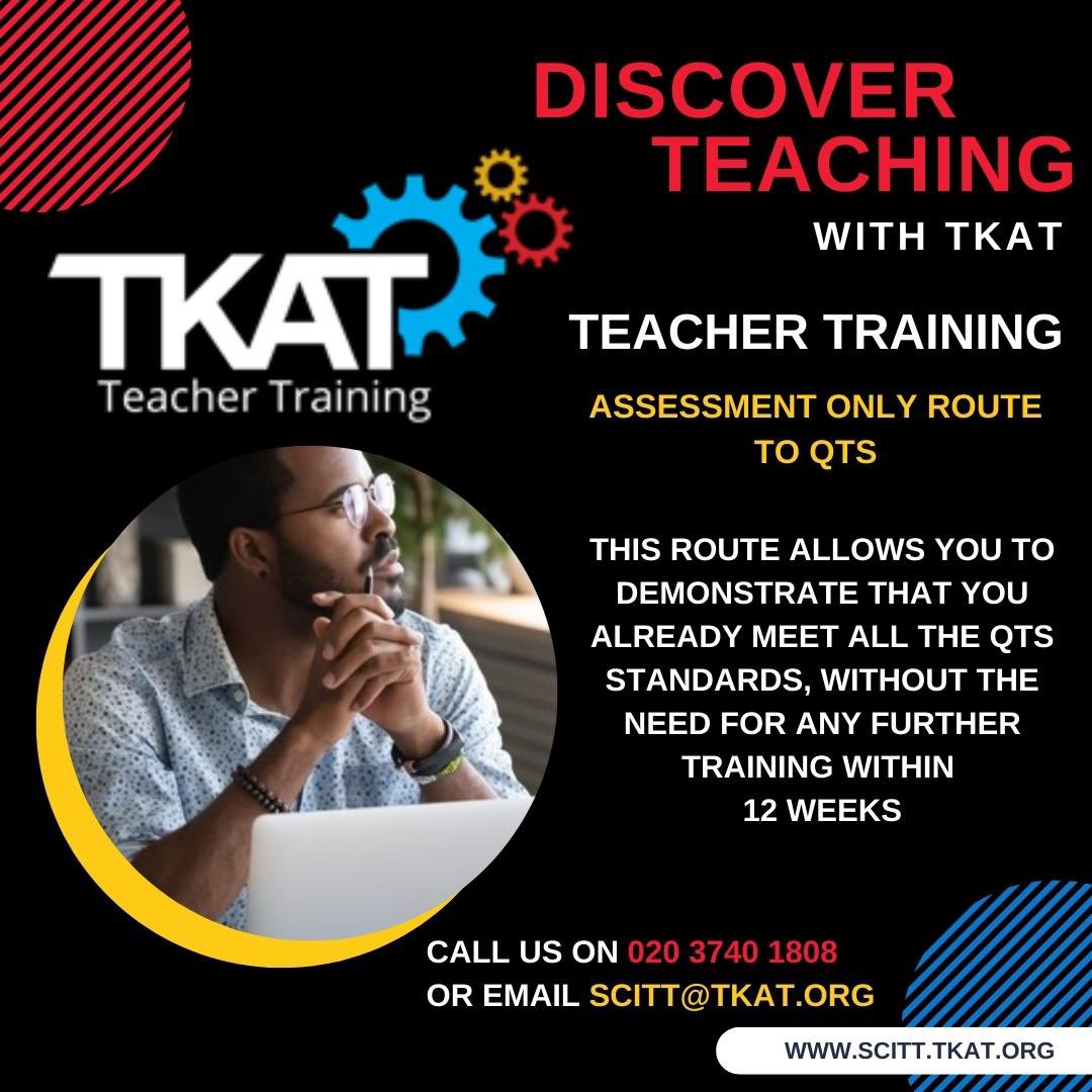 Take a look at our Assessment Only route to achieve your QTS with <a href="/TKATSCITT/">TKAT SCITT</a> <a href="/TKATAcademies/">TKAT: Achieving More Together.</a> #getintoteaching #teacher #TeachingTraining #teaching #ITT #ITE