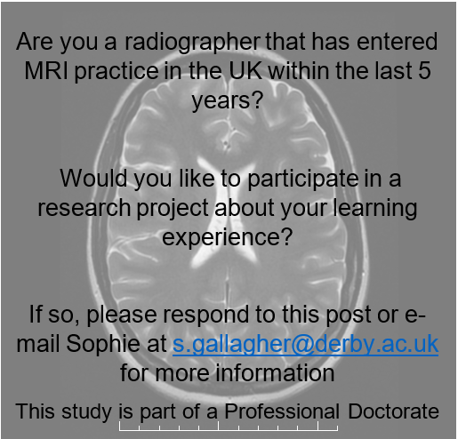 Sophie_Gallagh's tweet photo. Recruiting now UK radiographers! @BAMRR @UoDDiagnosticI1 @SCoRMembers 

Please retweet and share with anyone that may be interested.

#MRI #MRIeducation #Radiographyeducation https://t.co/sWF1EyFMZi