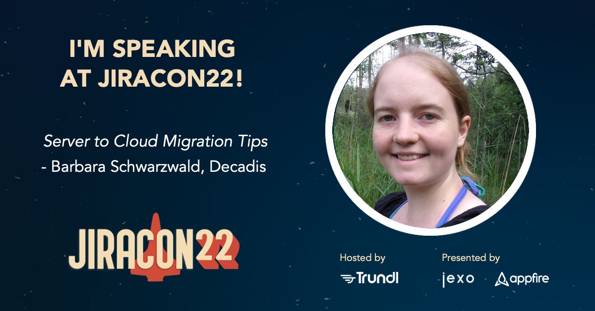decadis_de's tweet photo. Only 6️⃣ days left until #JiraCon22! 

And we're thrilled annouce our first speaker: Barbara from our consulting team. 🤩

👉 Get your pass now: https://t.co/0nVweGeTZo
Pssst... Get $10 off with DECADIS10! 🤫

#JiraCon22 #Atlassian #CloudMigration @Trundl_inc https://t.co/3d8xoAHZ0n