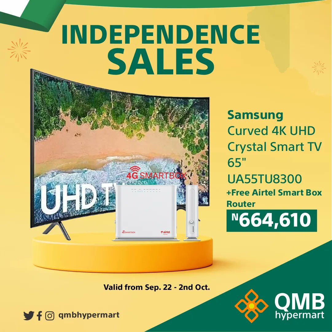 QMBHypermart's tweet photo. And we are on!

Our Independence Sales is finally here.

Be sure to enjoy amazing deals on your favourite items.

Running from September 22nd to 2nd October

Shop in-store or online and enjoy!

#QMBHypermart #Shopping #IndependenceSales #QMBOffers https://t.co/zeOX1f1V5V