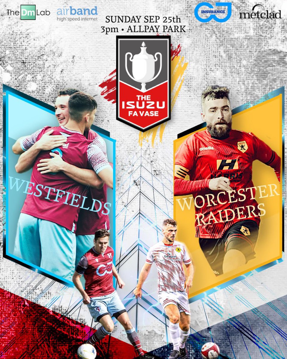 Westfields FC (@westfieldsfc1) on Twitter photo Next up for #Fields is a Sunday afternoon 3pm <a href="/IsuzuFAVase/">Isuzu FA Vase</a> 🆚 <a href="/WorcsRaidersFC/">Worcester Raiders FC</a> at the Park🏆
With no senior football in the county or on the TV why not pay us a visit for what is sure to be a tough cup fixture against our inform opponents
#Letsdothis🔵🟣 Next up for #Fields is a Sunday afternoon 3pm <a href="/IsuzuFAVase/">Isuzu FA Vase</a> 🆚 <a href="/WorcsRaidersFC/">Worcester Raiders FC</a> at the Park🏆
With no senior football in the county or on the TV why not pay us a visit for what is sure to be a tough cup fixture against our inform opponents
#Letsdothis🔵🟣