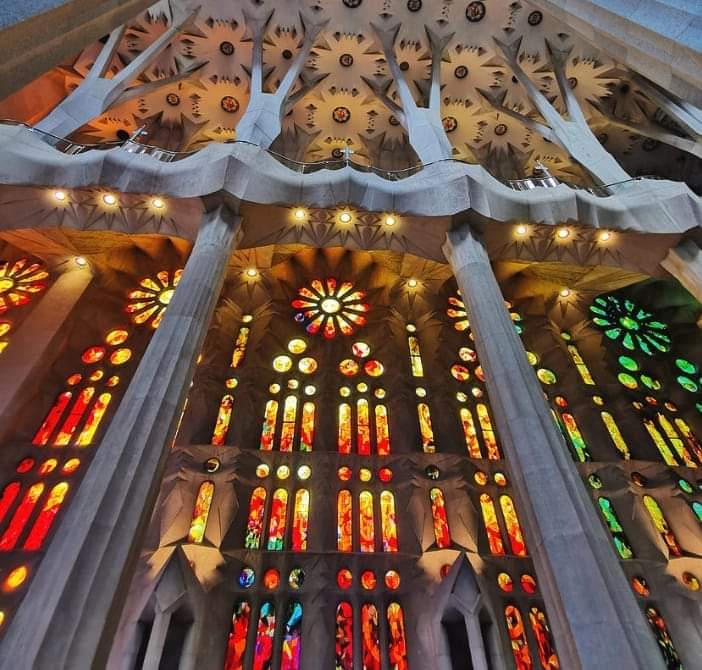 Barcelona.  #cathedral #church #lightandcolor #6000milesawayfromhome #stainedglass