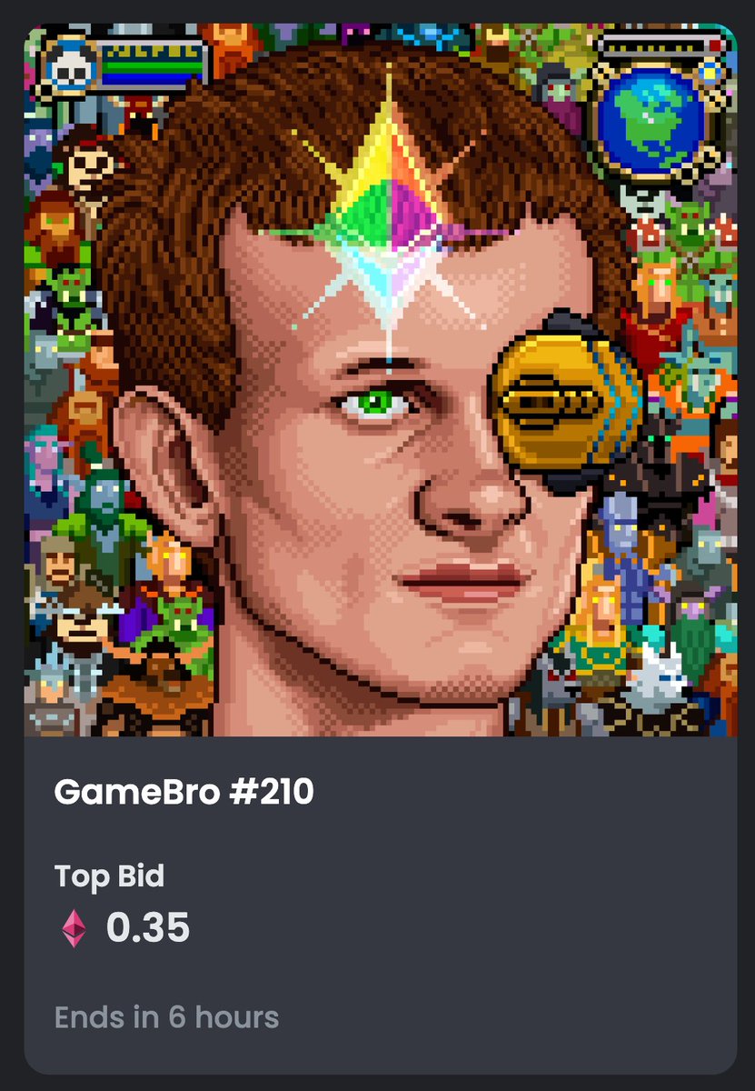 BKK_BROS's tweet photo. GAMEBROS Auction for Charity 🌈🦄
Now 0.35 Eth
Top bidder : internet
Ends in 6 Hrs
👉 https://t.co/fmv79SwJPI https://t.co/0EHg9DUxOc