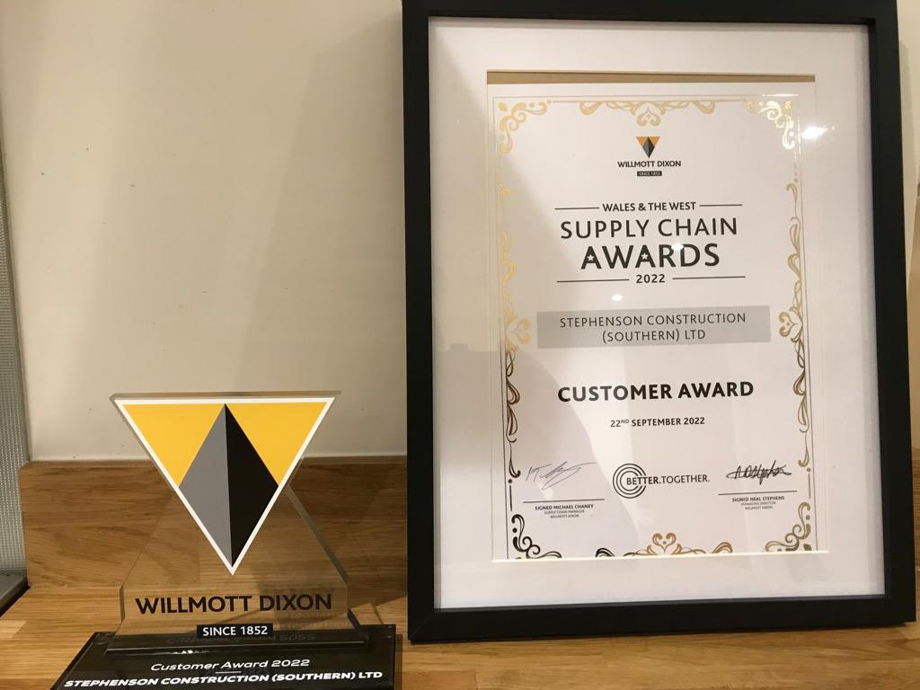 GroupStephenson's tweet photo. We are incredibly happy to receive the customer award from @willmottdixon this year and are so proud of every bit of work we have done with them! 😁🏆
#WDWWSCA2022 #willmottdixon #award #customeraward #proud #teamwork #stephenson #stephensongroup #teamstephenson #oneteam https://t.co/O6XngpaySm