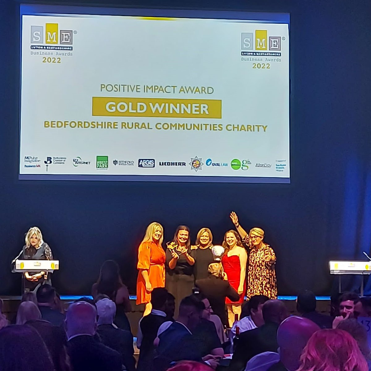 bedsrcc's tweet photo. We did it! We won gold for the Positive Impact Award at the SME Luton and Bedfordshire Awards last night! We are very excited to be going to Wembley for the finals in December. π₯
@eventsandprmk
#smelutonbeds #smeregionals #smeawards #charity #Bedfordshire #Bedfordcornexchange https://t.co/e7SkWfU6m7